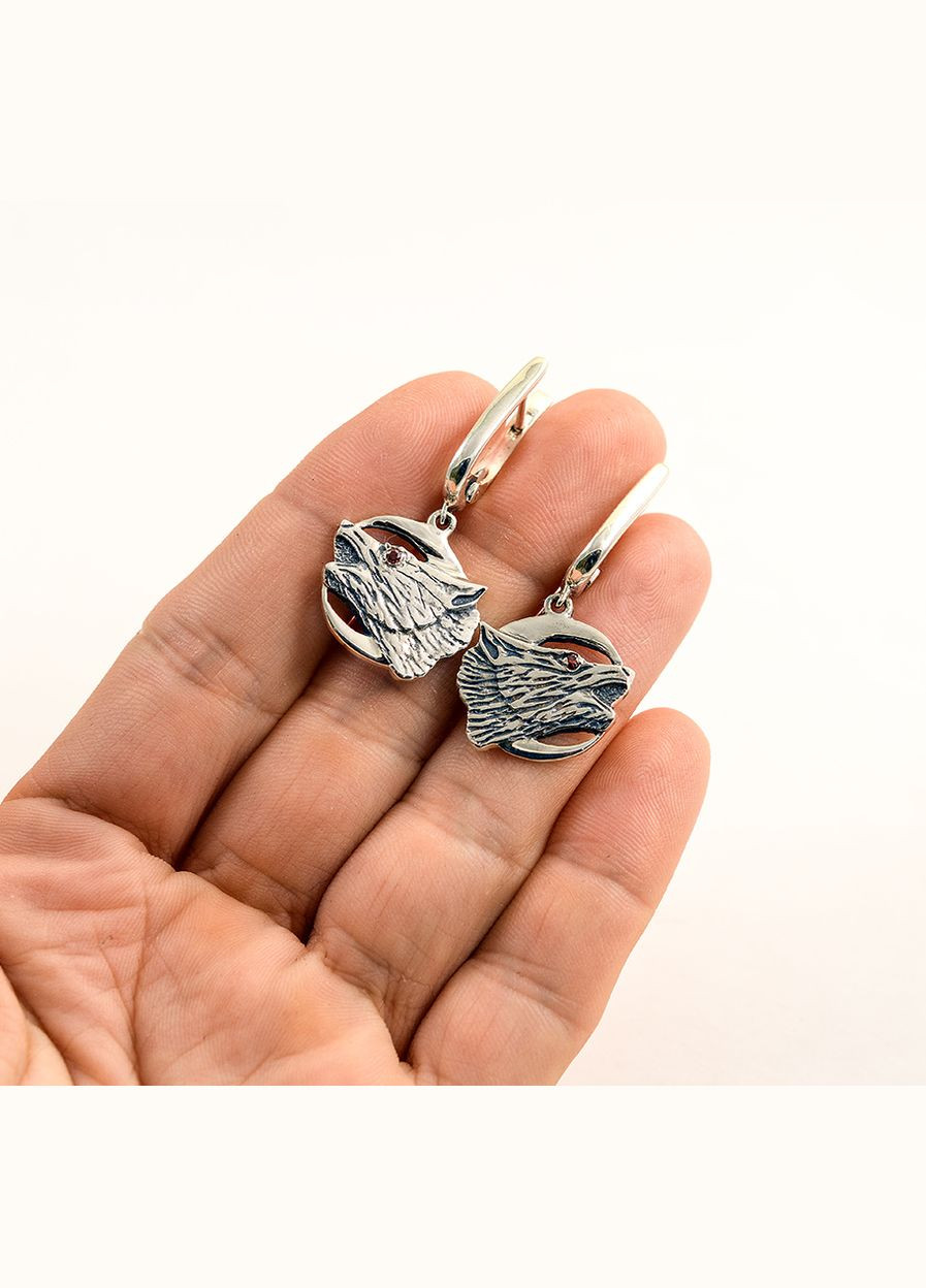 Серьги волки 6870 Maxi Silver (337133652)