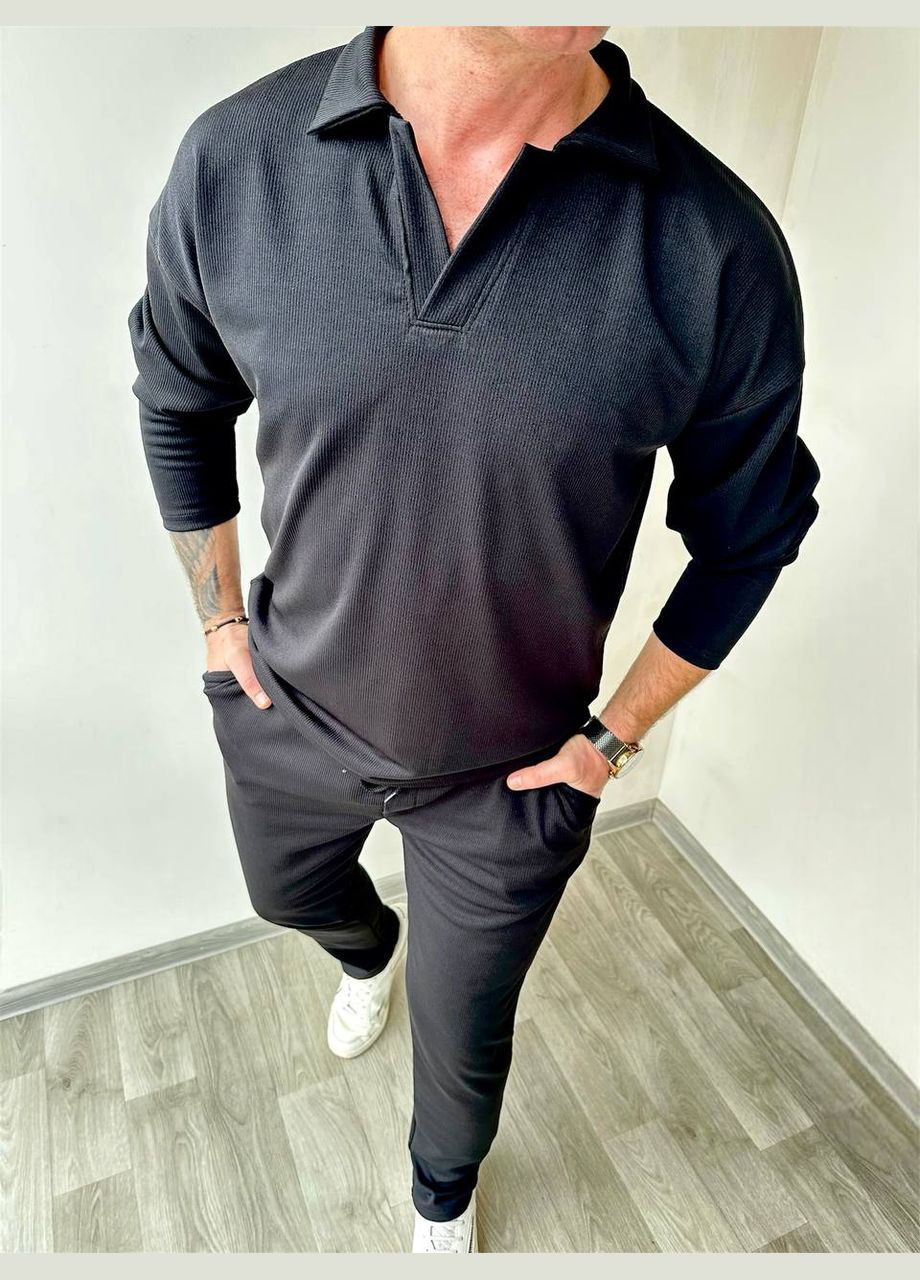 Чорний демісезонний чоловічий костюм No Brand