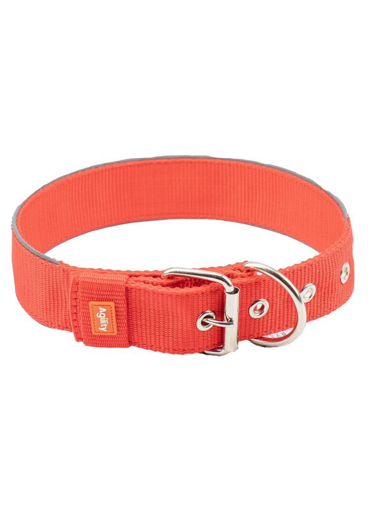 Ошейник "" нейлон, со светоотражающим кантом, двойной 46 - 55 х 4 см, красный (4823101316858) AGILITY (322124802)