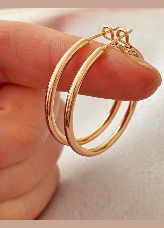 Позолоченные Серьги-Кольца д.3см, Позолота No Brand (345742085)