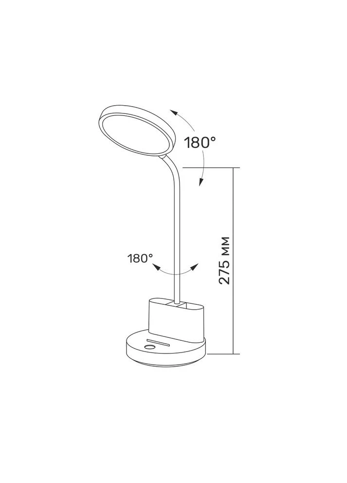 LED лампа настольная с аккумулятором TLTF-011W 6W 2700-6000K 27413 Titanum (349443766)