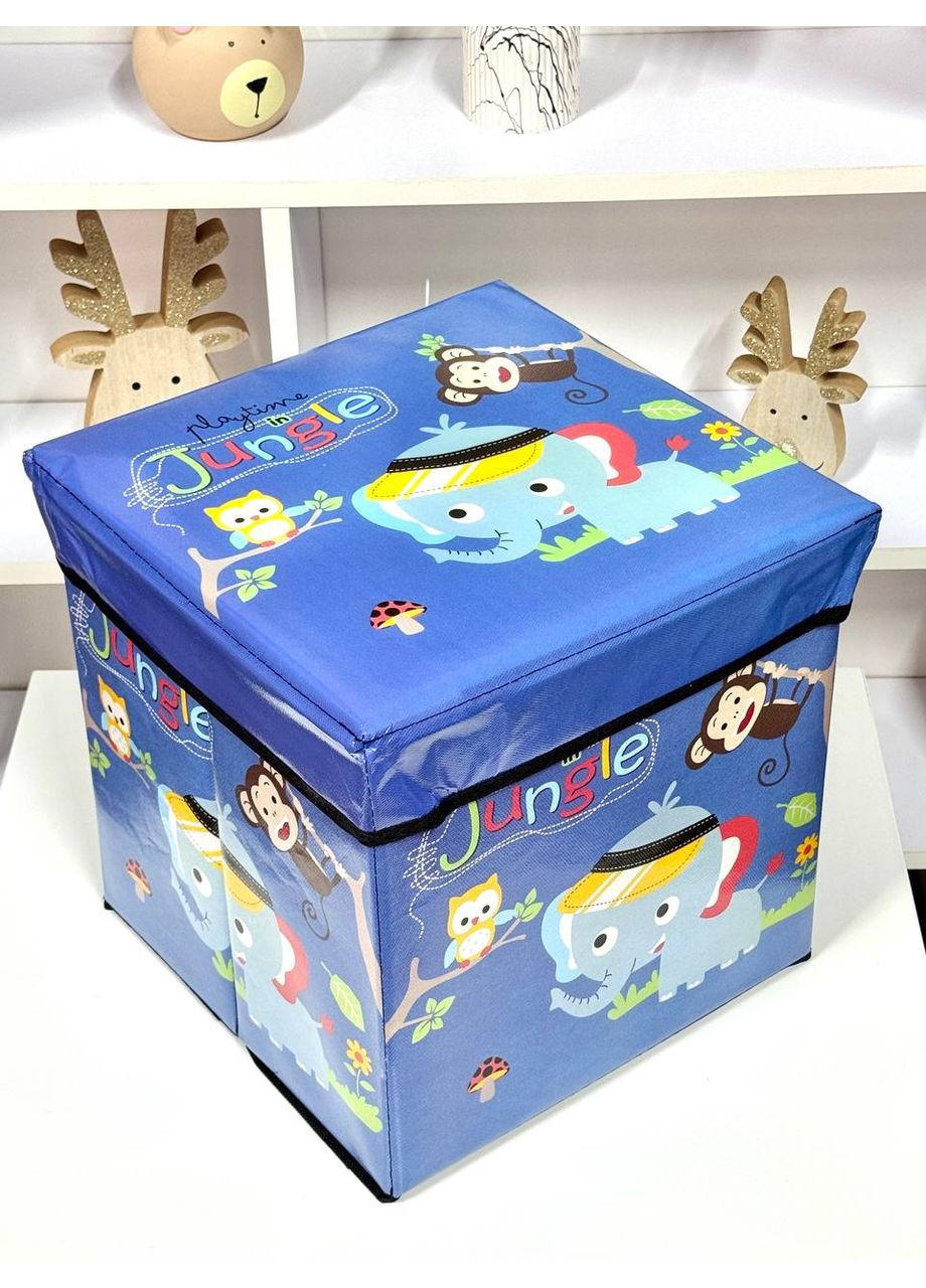 Корзина - пуф для хранения игрушек R89687 синий корзина Звери джунглей Fun Game (355794546)