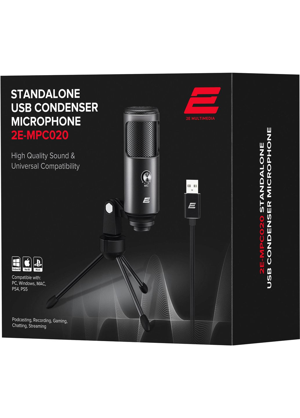 Микрофон для ПК 2Е MPC020 Streaming KIT USB 2E (360408570)