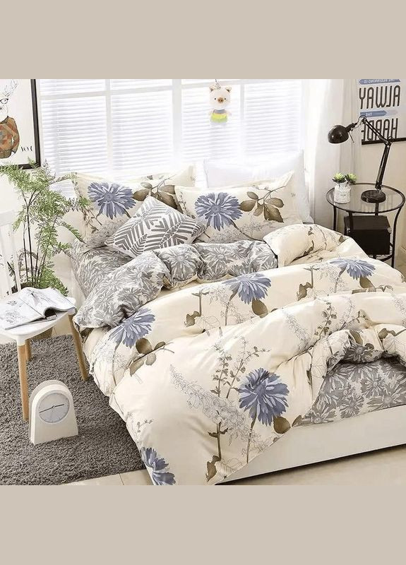 Постільна білизна бавовняна Еліс Євро Простирадло на гумці 160x200х20 Бязь Біла 70 х 70 No Brand (322668419)