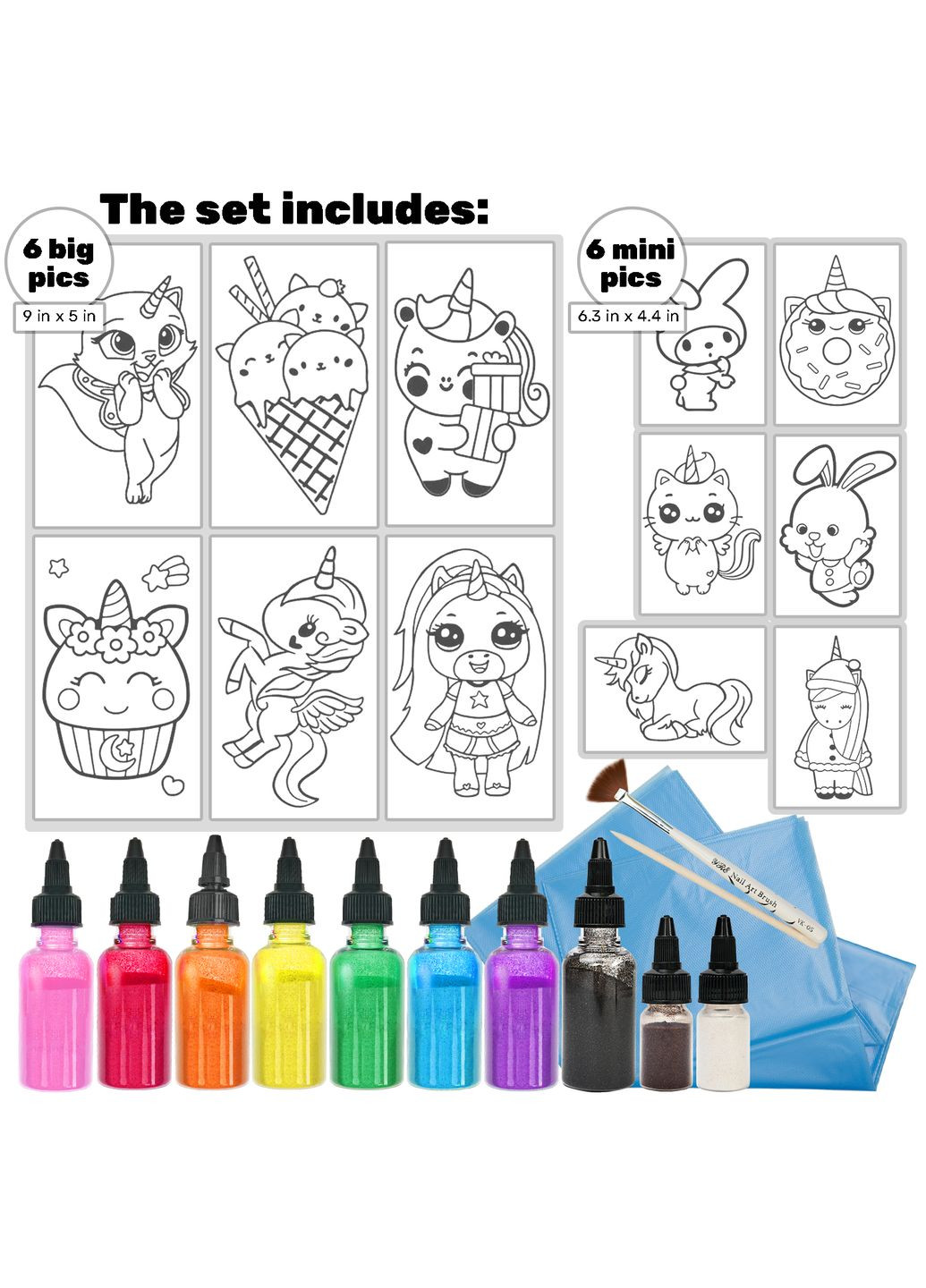 Детский набор для творчества Картина из песка Sand Art 12 в 1 12 в 1 Картина из песка Alexes (326745906)