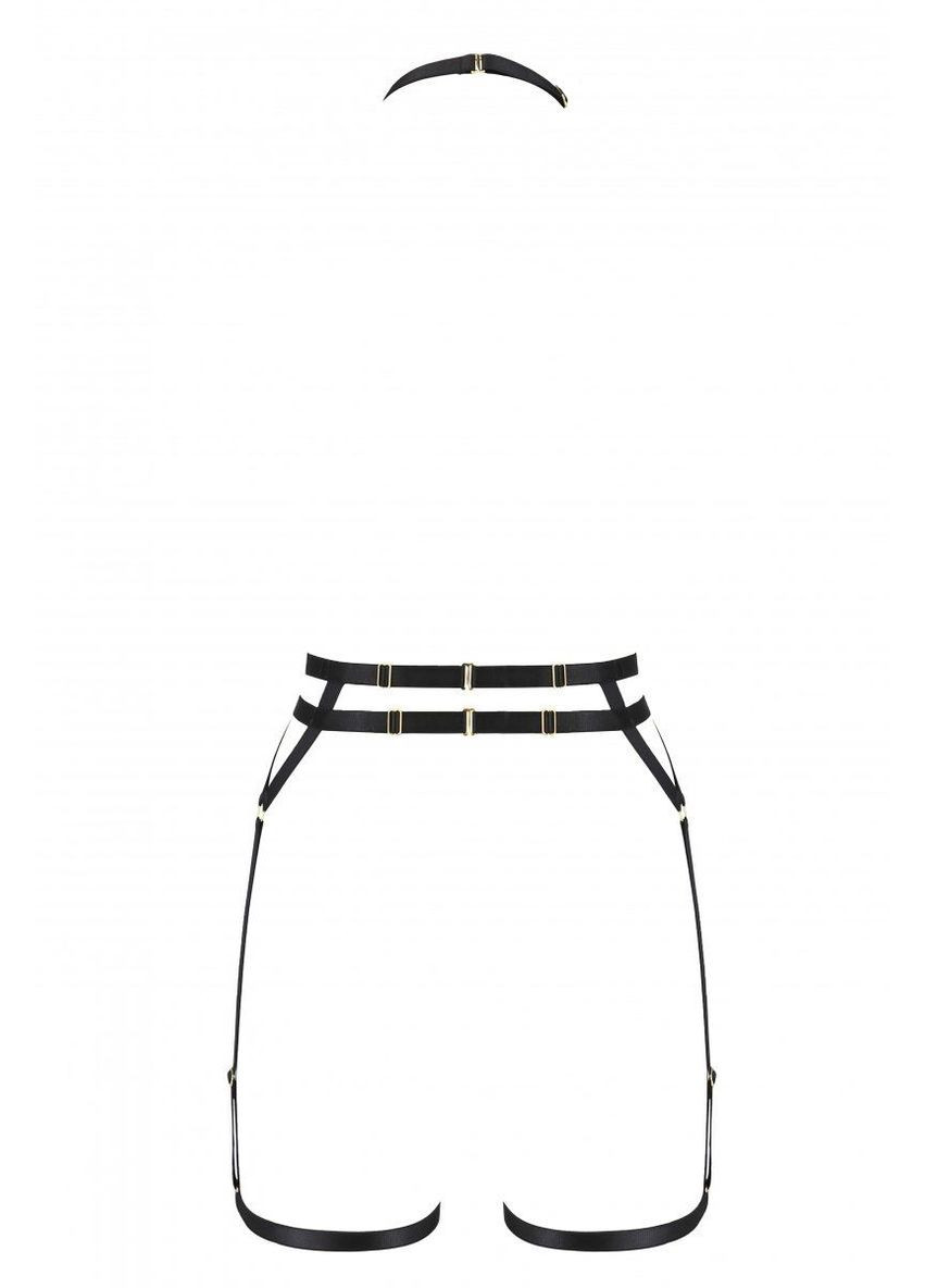 Чорний демісезонний портупея-стрепи з подвійним ремінцем denira black – exclusive Passion