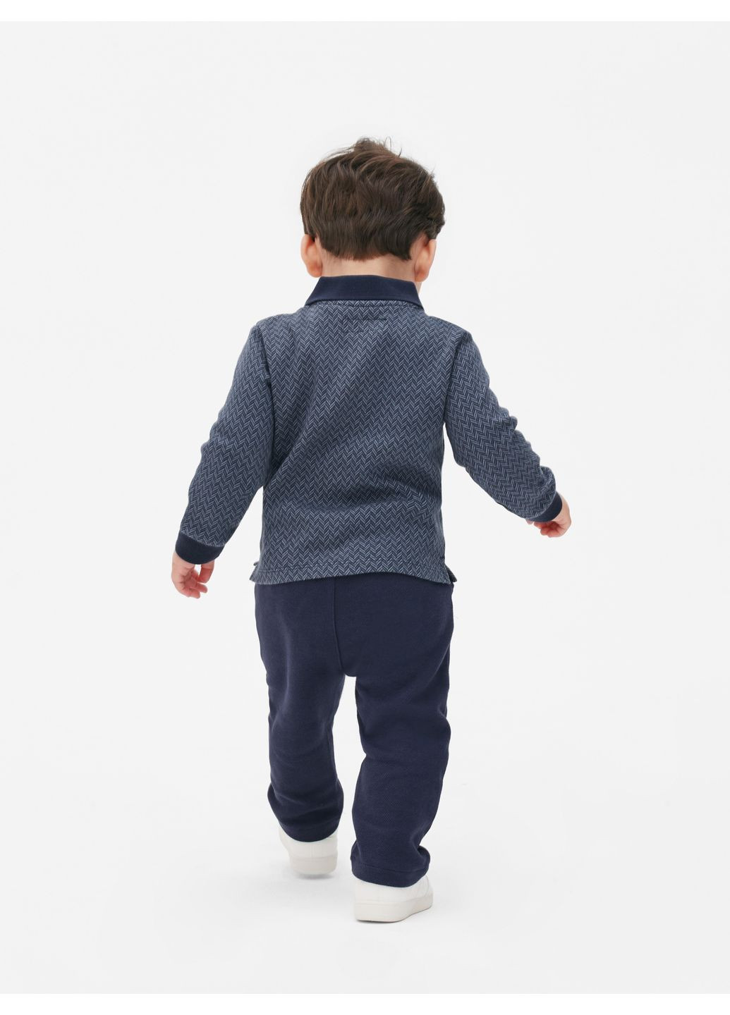 Синяя детская футболка-поло демисезон,синий-голубой в узоры, для мальчика Primark