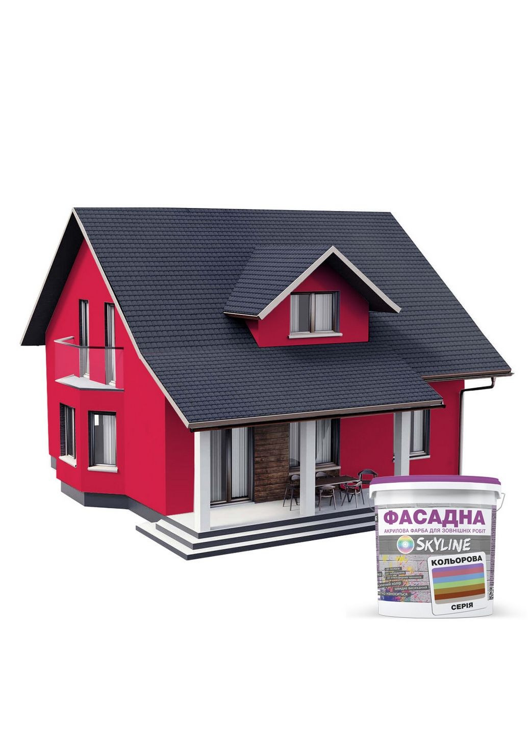 Краска фасадная акрил-латексная 1070R 3 л SkyLine (289465408)