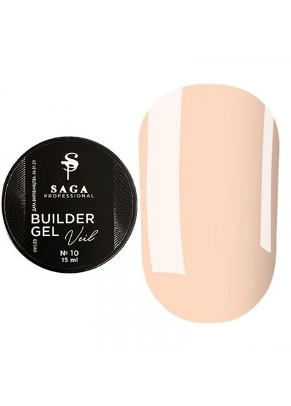 Гель для наращивания Builder Veil Gel №10 15 мл (Нежно ) Saga (377006327)