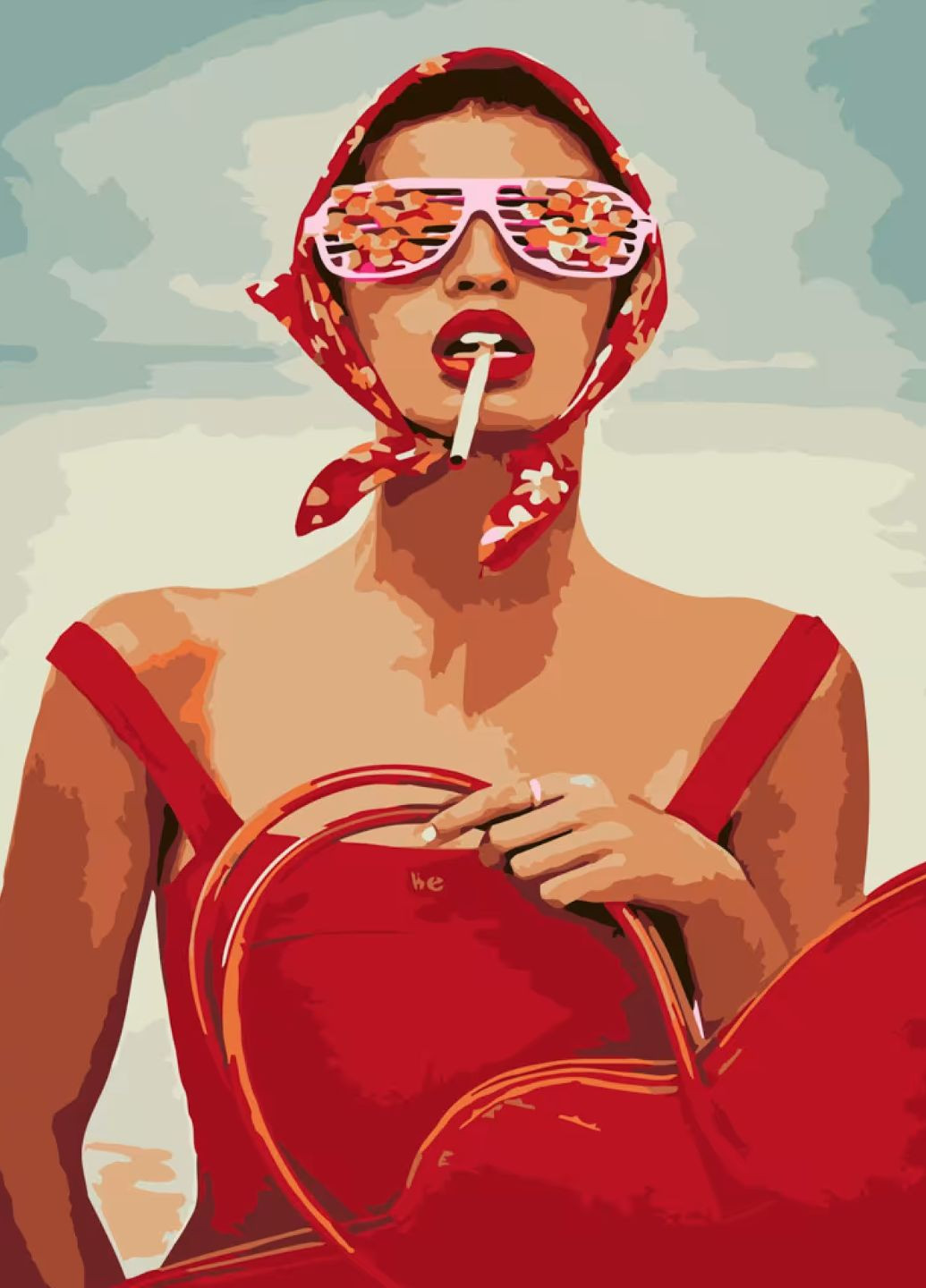 Картина по номерам ПРЕМИУМ Стиль в красном размере 40х50 см (DY237) Strateg (305742141)