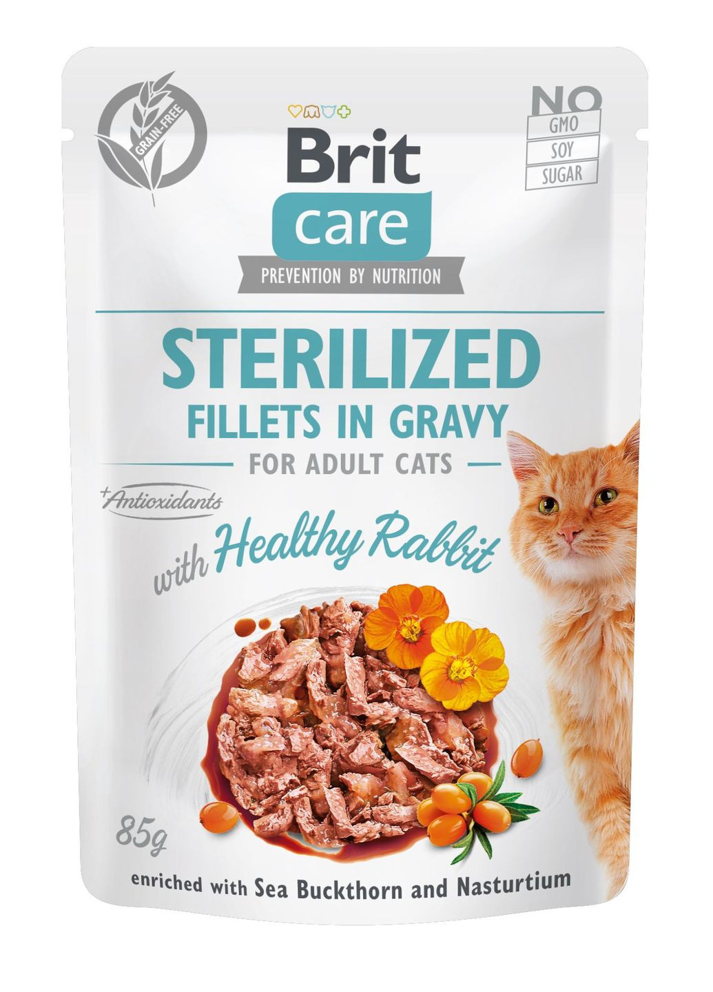 Консервированный корм Cat Sterilized Fillets In Gravy with Healthy Rabbit 85 г (100526/0488) Brit Care (279568644)