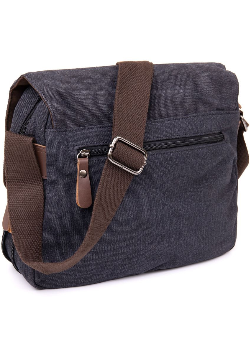 Сумка листоноша текстильна через плече з кишенями Vintage чорна (sku_20604) No Brand (328922572)