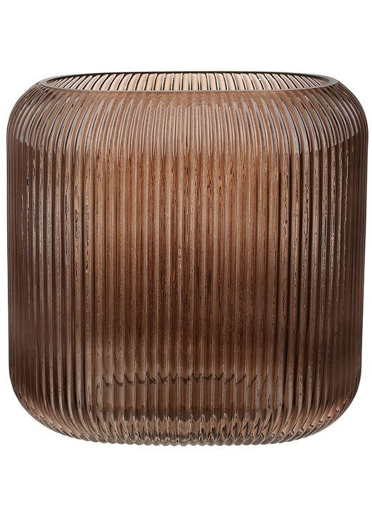 Ваза скляна "Elisa" прямокутна 17х10х17см, коричнева Bona (372172203)