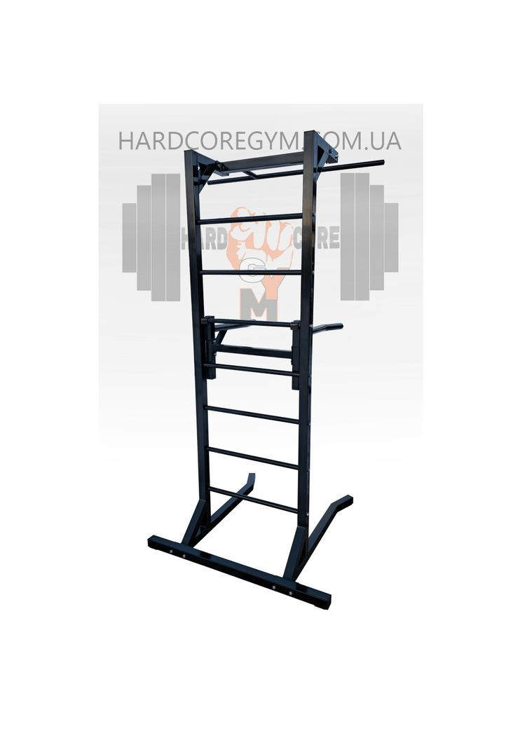 Турнік, бруси та прес, окремо стояча шведська стінка Чорна (50х50 мм) No Brand (326596674)