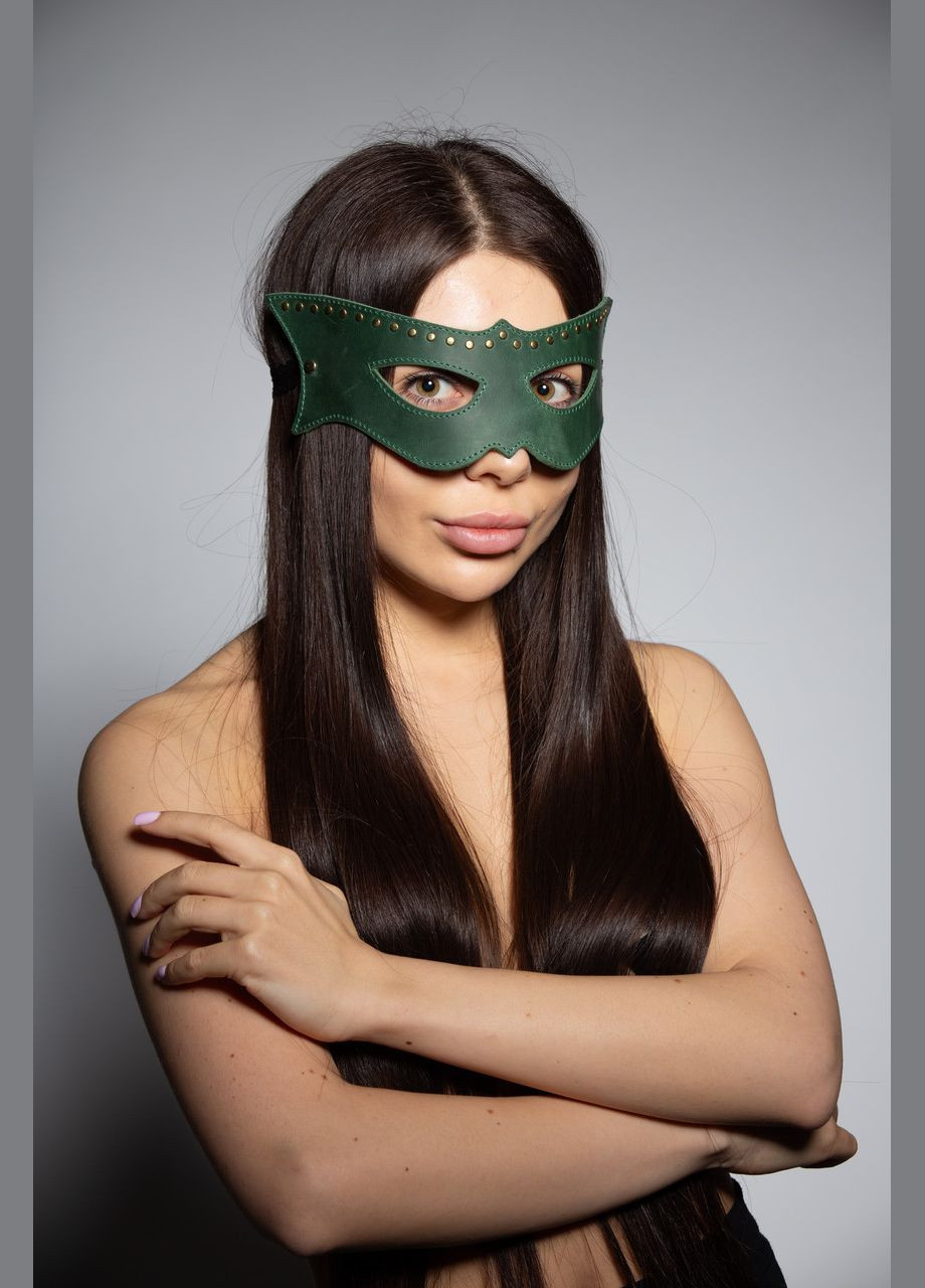 Маска шкіряна кішка зелена MS-2 Edena (307925903)