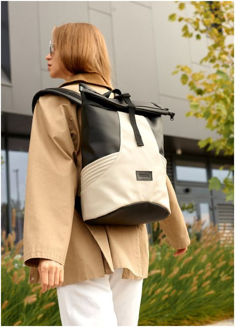 Рюкзак ролл унисекс RollTop KQN черно-серый Sambag (302519240)