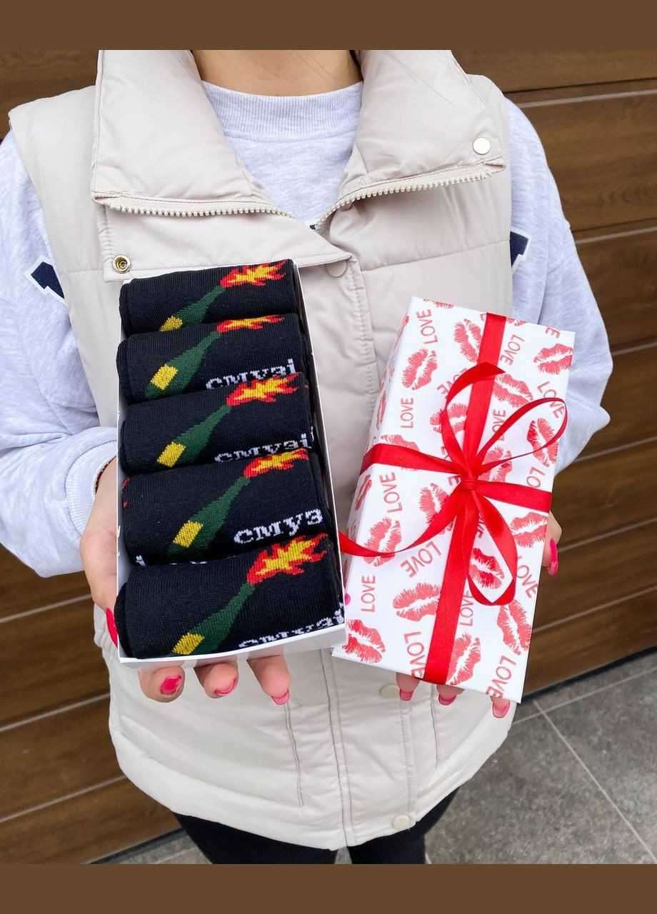 Комбинированные набор мужских патриотических носков 40-45 на 5 пар в подарочной коробке с лентой. Vakko (306515808)