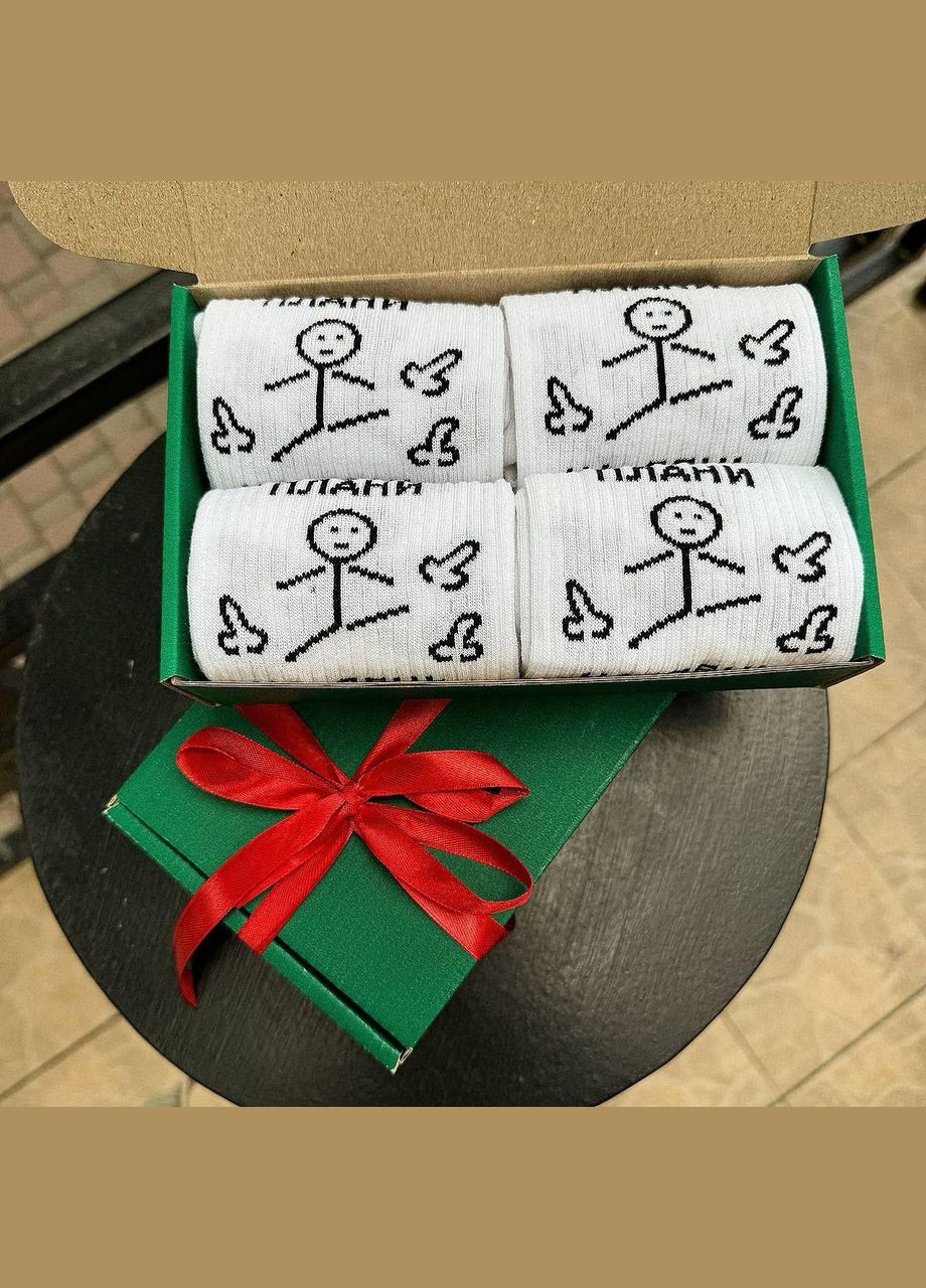 Комбіновані бокс жіночих подарункових шкарпеток 36-41 на 4 пари білі Vakko (308201780)