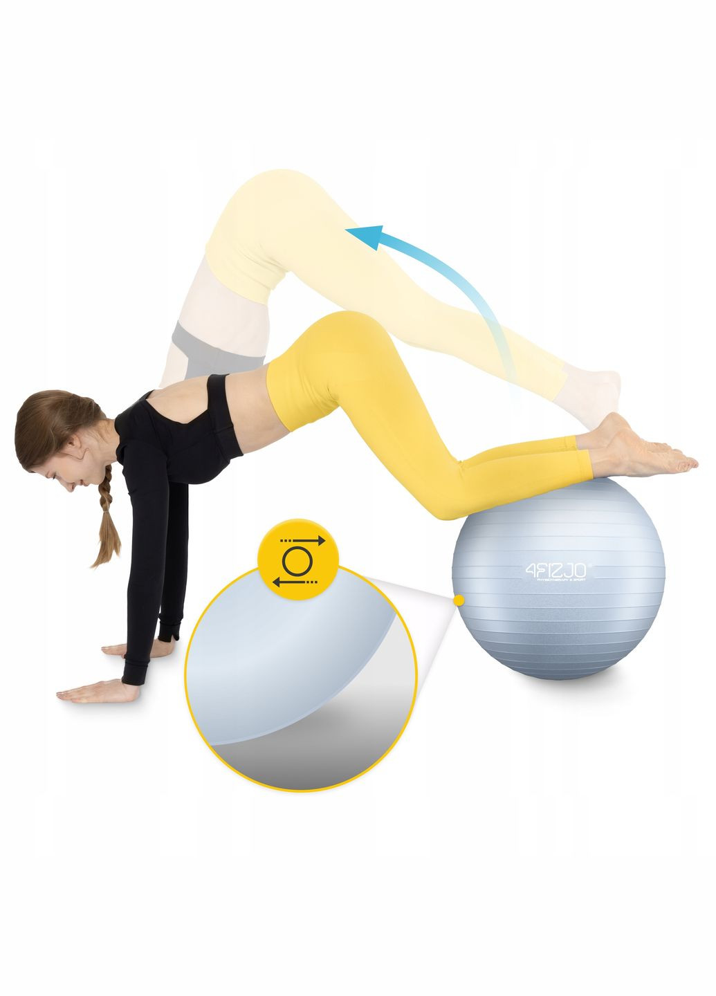 Мяч для фитнеса (фитбол) 55 см Anti-Burst Grey () 4FIZJO P-5905973404747 (345714767)