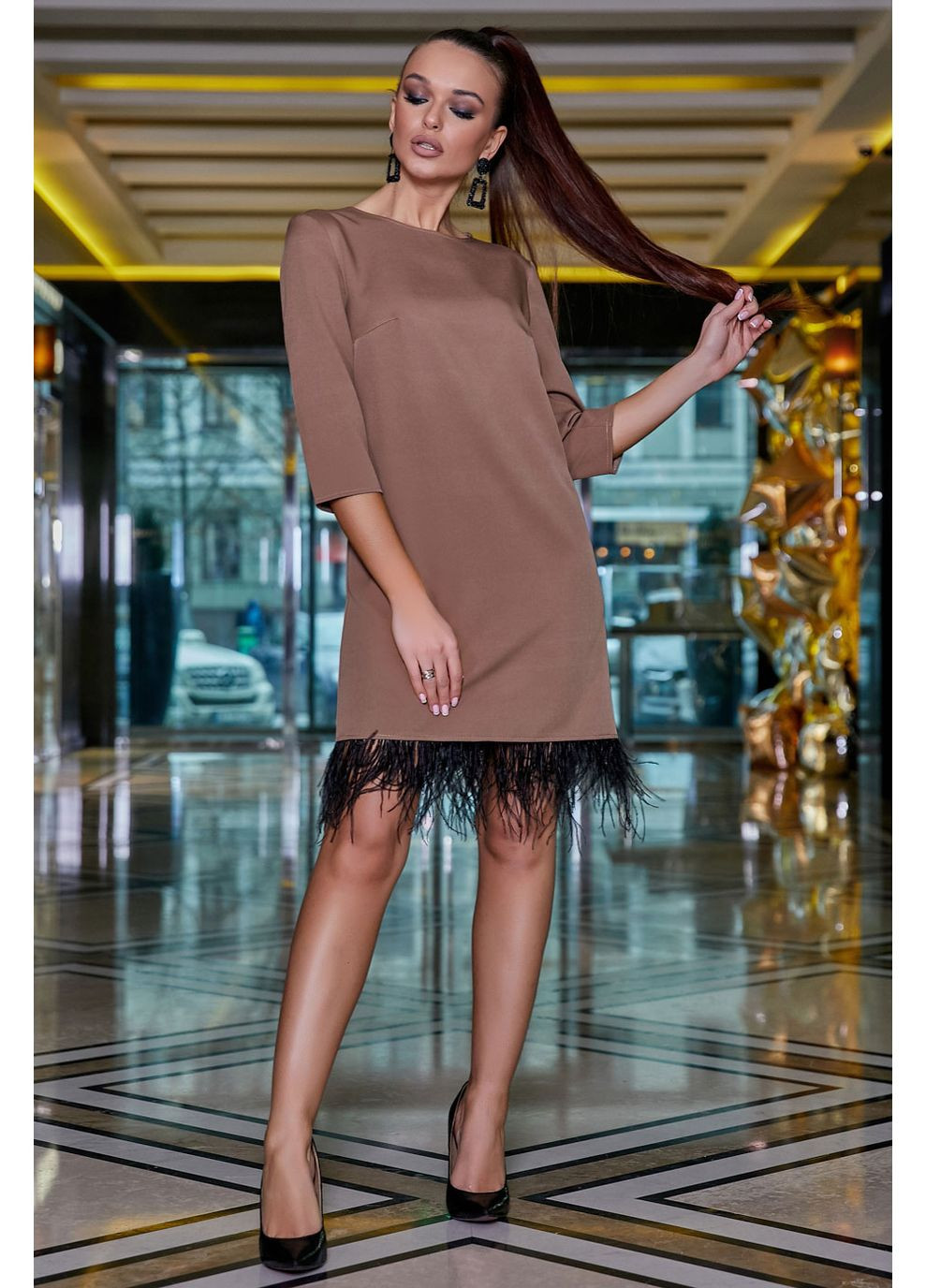 Кофейное платье 1283.3924 Seventeen