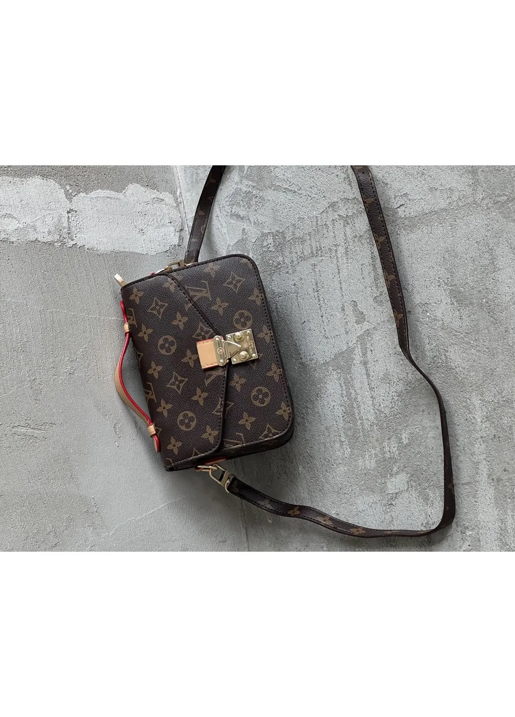 Сумка луі вітон брендова жіноча коричнева еко шкіра міні сумочка Pochette LUX Small size Louis Vuitton (404440416)