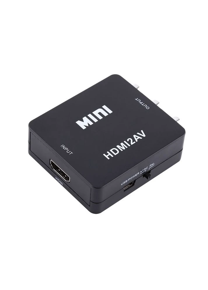 Конвертер перехідник відеосигналу RIAS HDMI to AV (RCA) CVBS аудіо 1080P Mini Black (3_03788) No Brand (395876876)