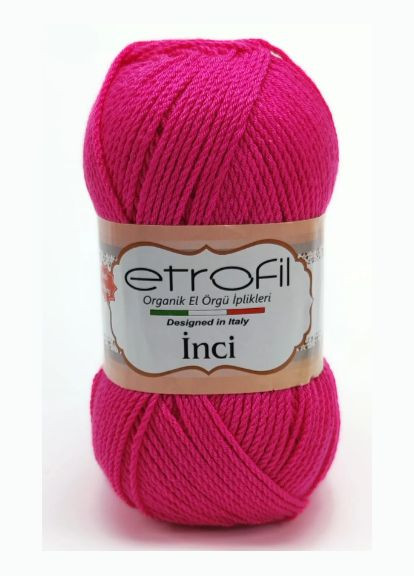 Акрилова пряжа Inci № 73041 малина екрю нитки для в"язання Інчи ЕтрофІл Etrofil (366394334)