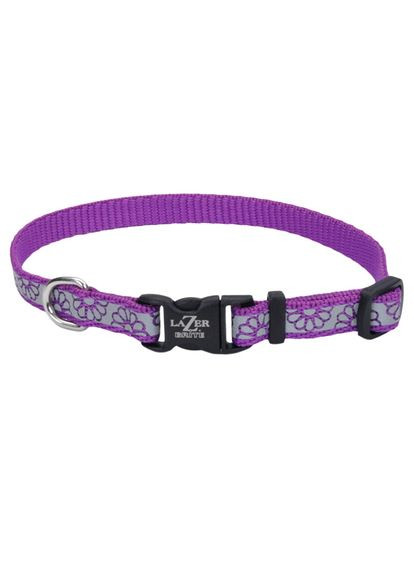 Світловідбивний нашийник для собак Lazer Brite Reflective Collar 1х2030 см фіолетова ромашка (76484331046) Coastal (279562798)