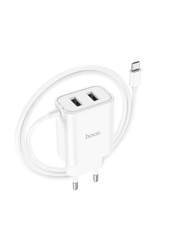 Адаптер мережевий Micro USB Cable Courser dual-port charger C103A |2USB, 2.1A| White Hoco (407903690)