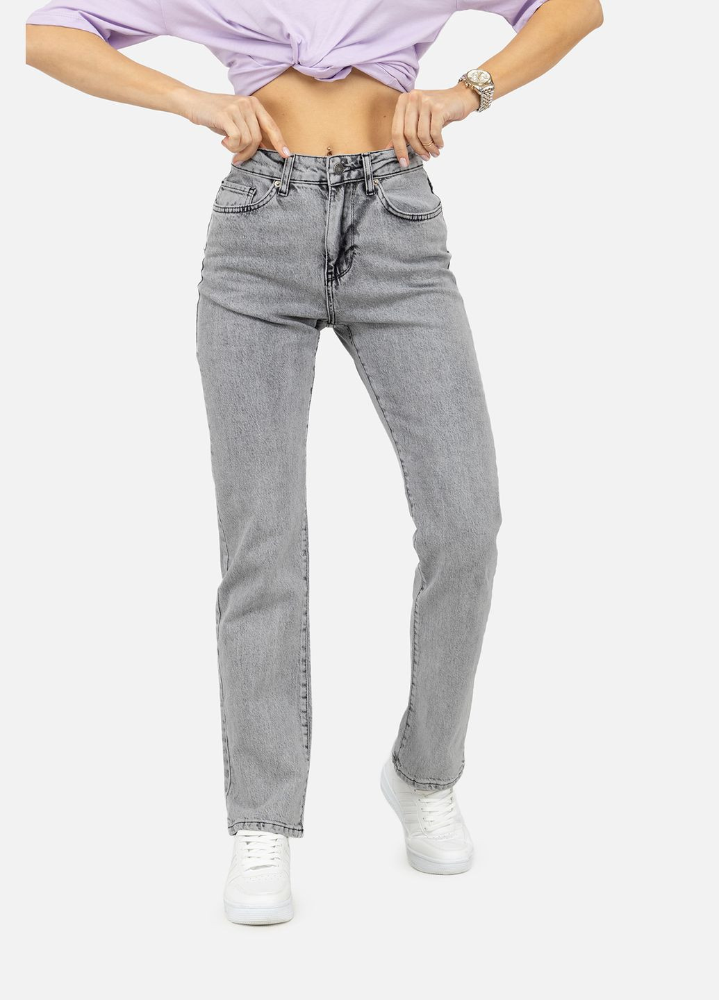 Женские джинсы straight цвет светло-серый CB-00247186 Yuki - (309000508)