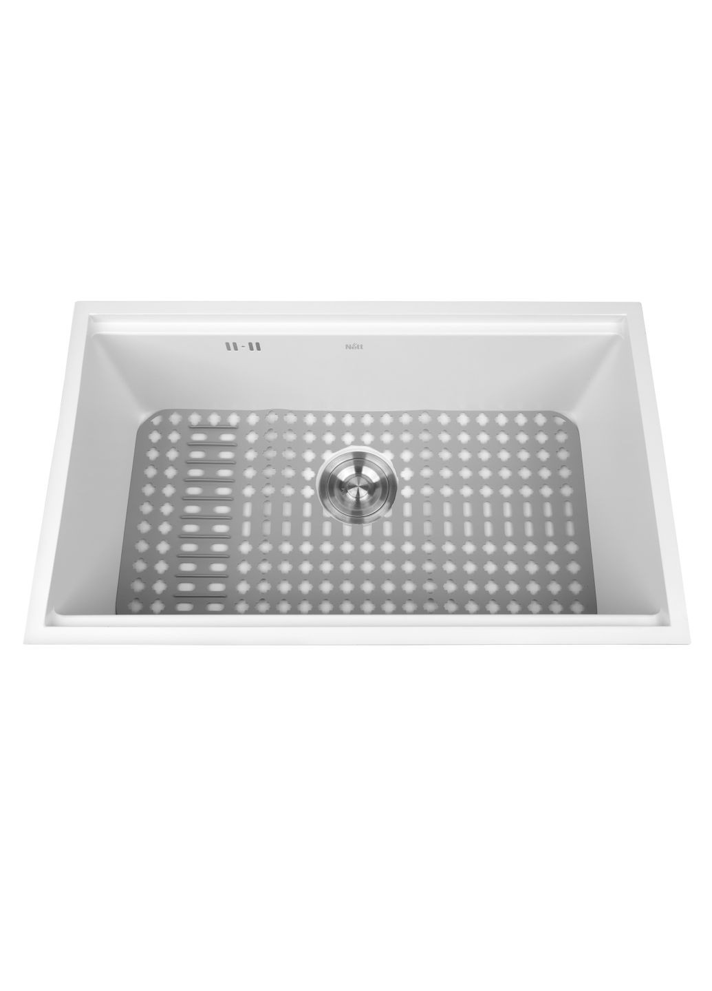 Белая мойка на кухню под столешницу 1 мм из нержавейки Nett NW-7042 (352261556)
