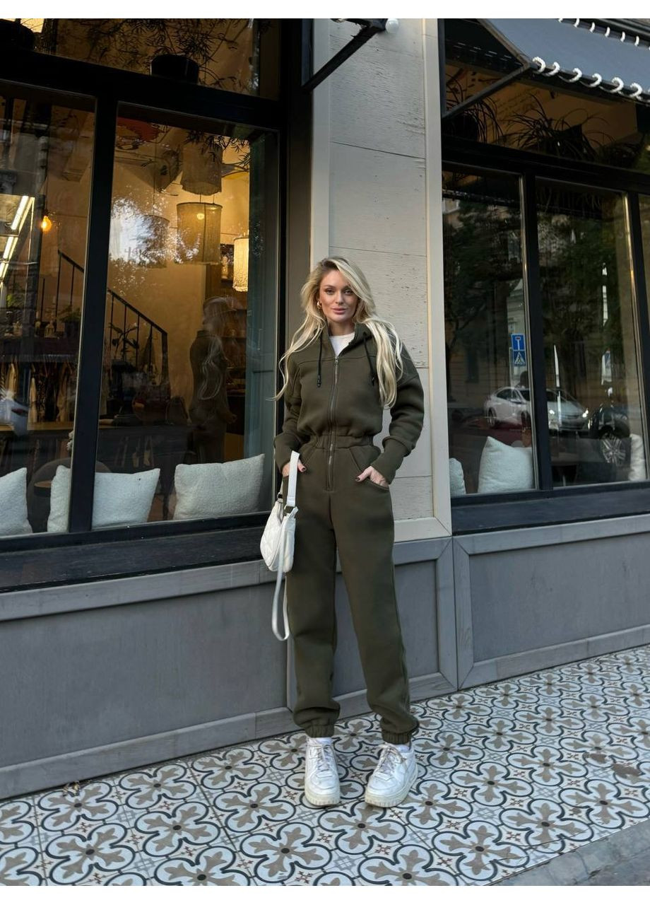 Комбенизон на флисе Україна комбинезон-брюки спортивный, повседневный, денил, кэжуал трехнитка с начесом