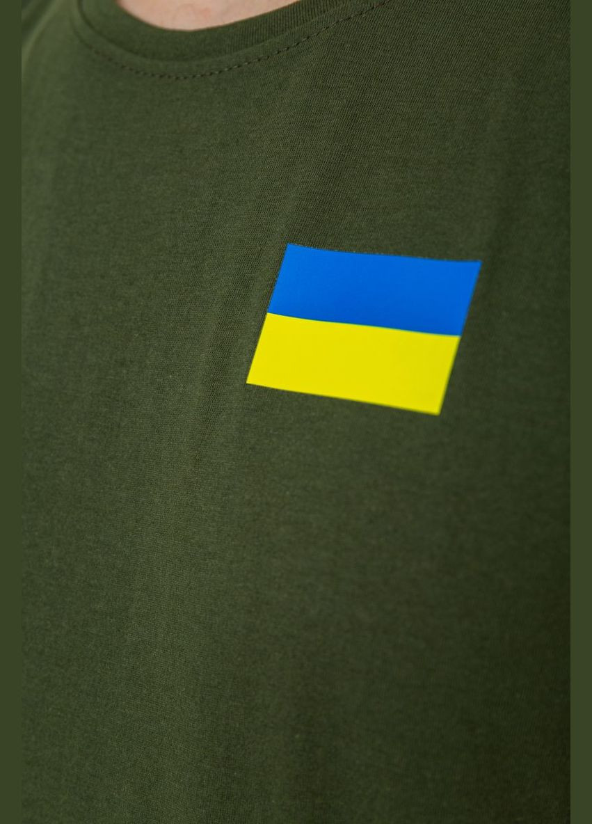 Хаки (оливковая) футболка мужская патриотическая 226r040 с длинным рукавом Ager