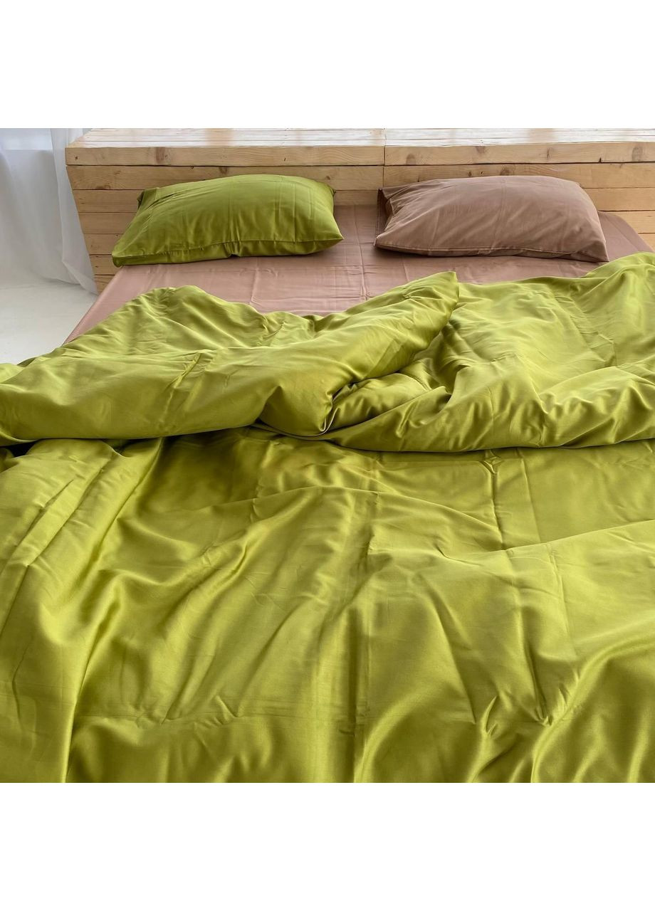 Постельное белье с резинкой Карамель + Масло, сатин PREMIUM Семейный размер, наволочки 50/70 No Brand (364219116)