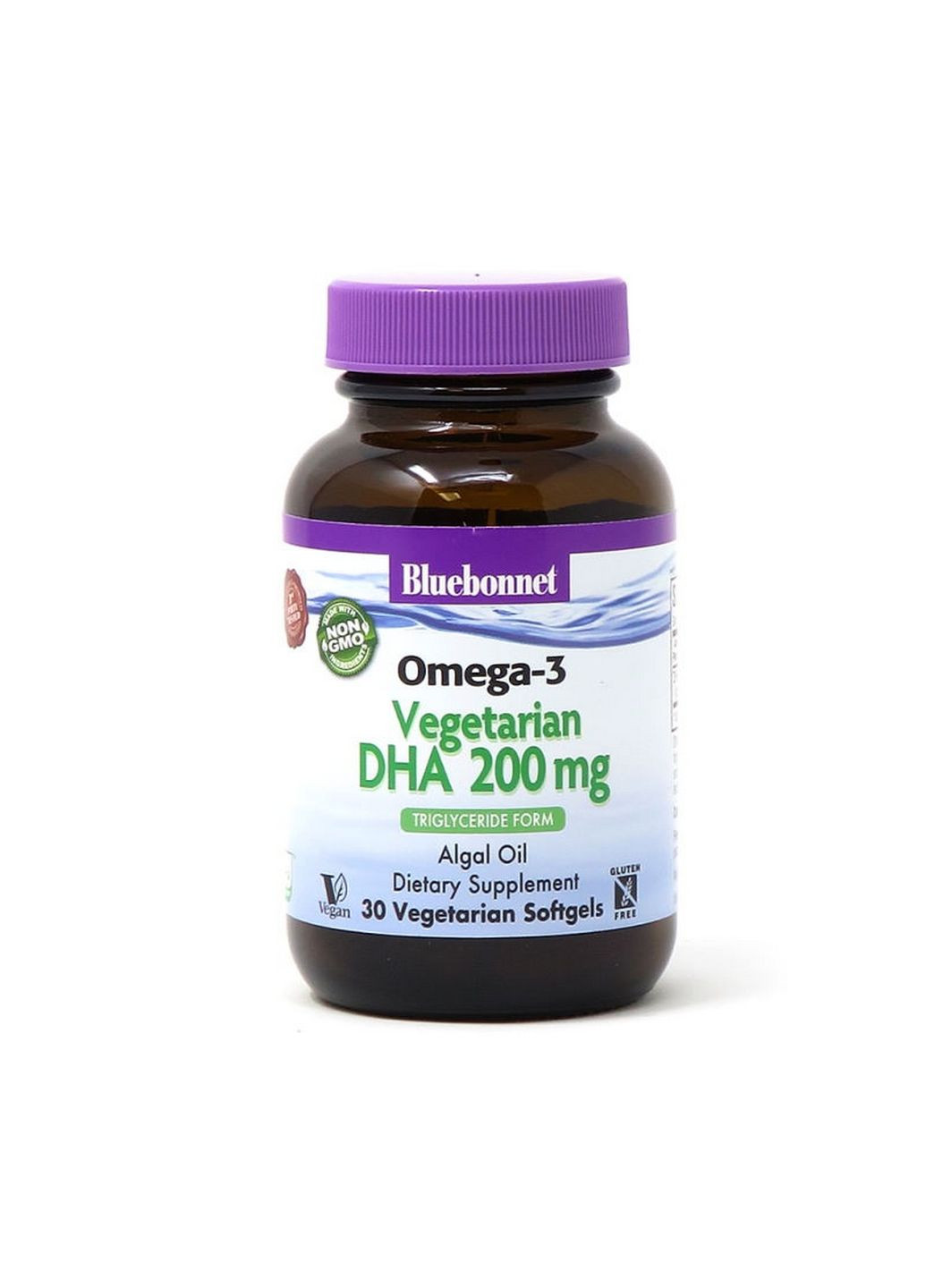 Жирные кислоты Omega-3 Vegetarian DHA 200 mg, 30 вегакапсул Bluebonnet Nutrition (293339110)