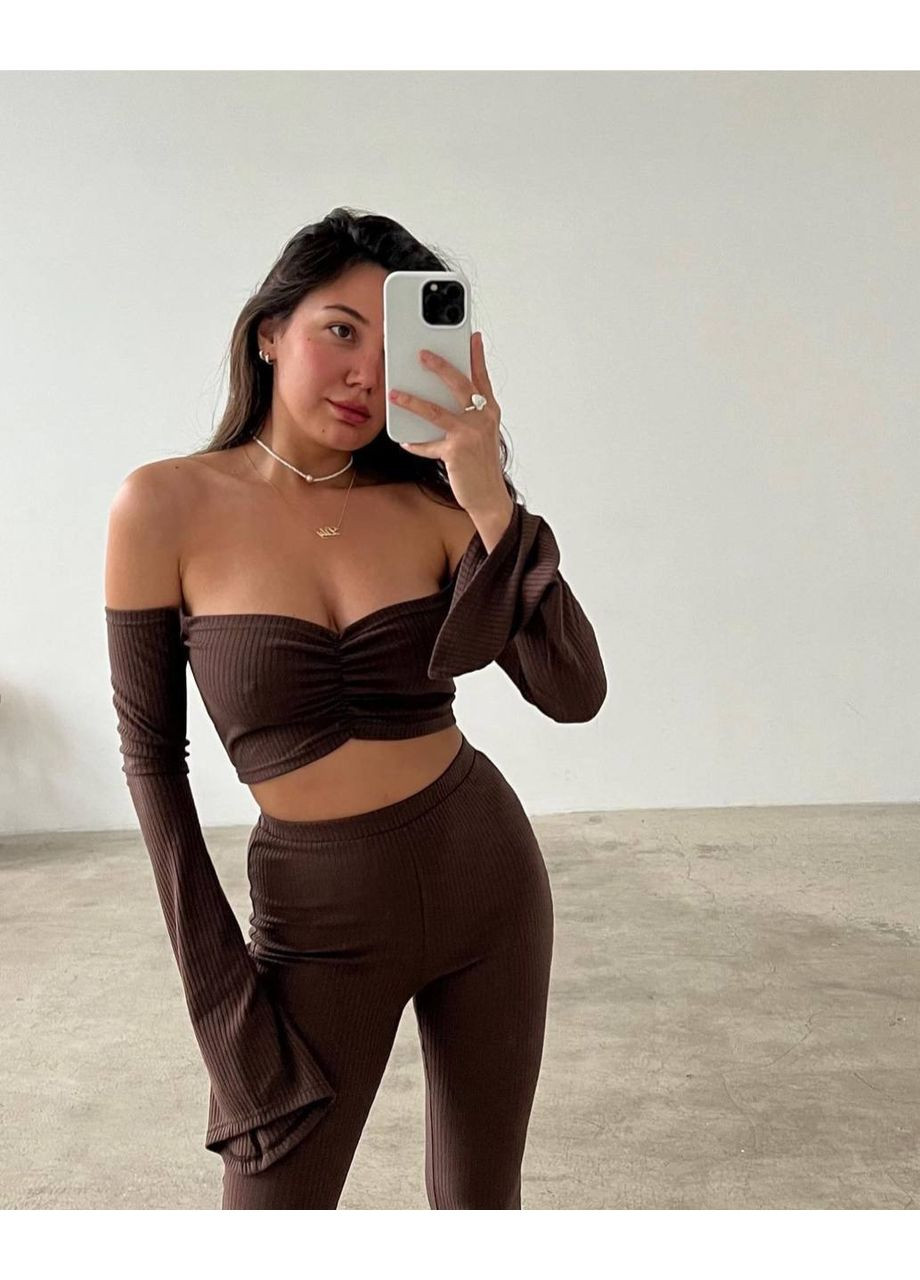 Жіночий костюм топ+штани кльош Україна (352267535)