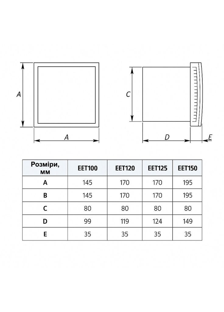 Вытяжной вентилятор E-extra EET120A, антрацит Europlast (368583898)