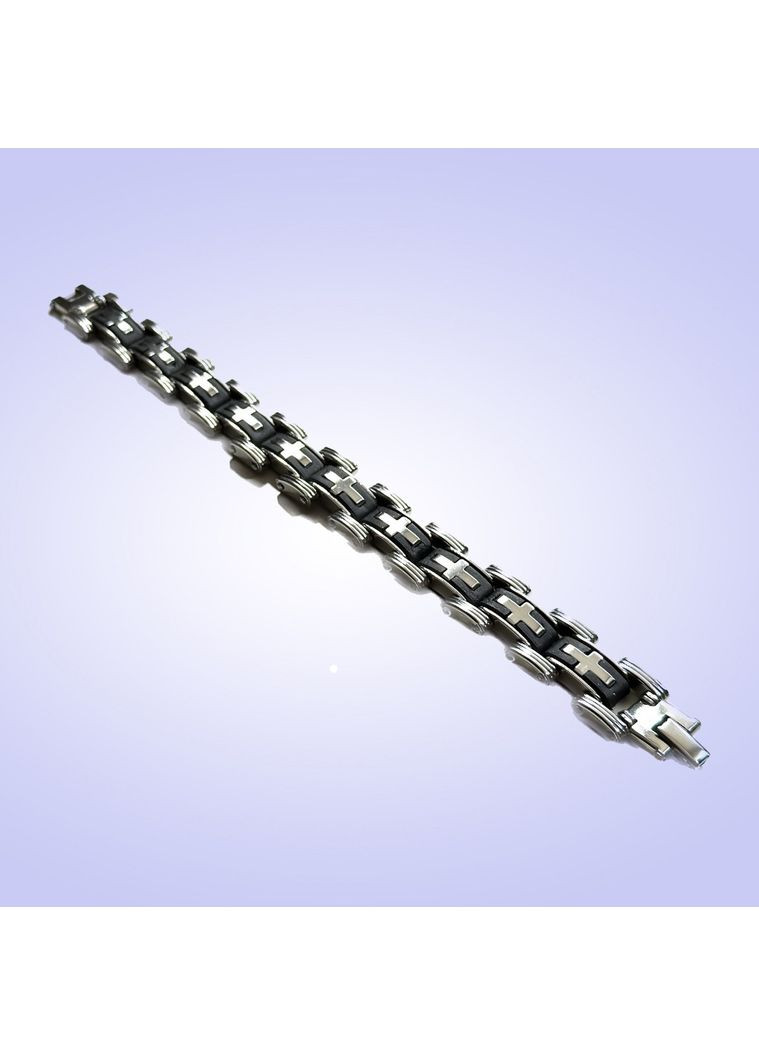 Чоловічий масивний браслет у вигляді ланцюга, з хрестами «Biker» з нержавіючої сталі China (367623300)