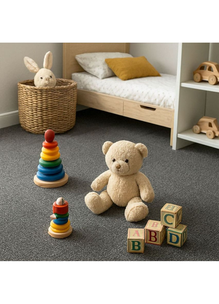 Плитка ковролінова з TPR основою багаторазова темно-сіра 300х300х4мм SW-00002801 Sticker Wall (362115011)