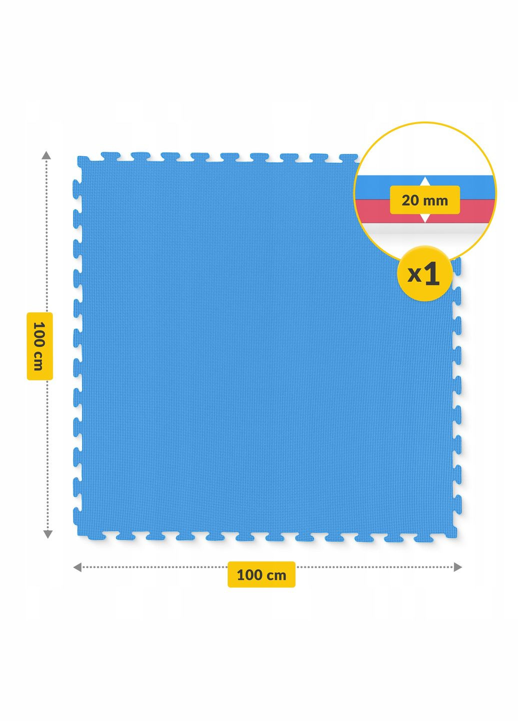 Мат-пазл (ласточкин хвост) Mat Puzzle EVA 100 x 100 x 2 cм Blue/Red () 4FIZJO P-5907739310002 (342758211)