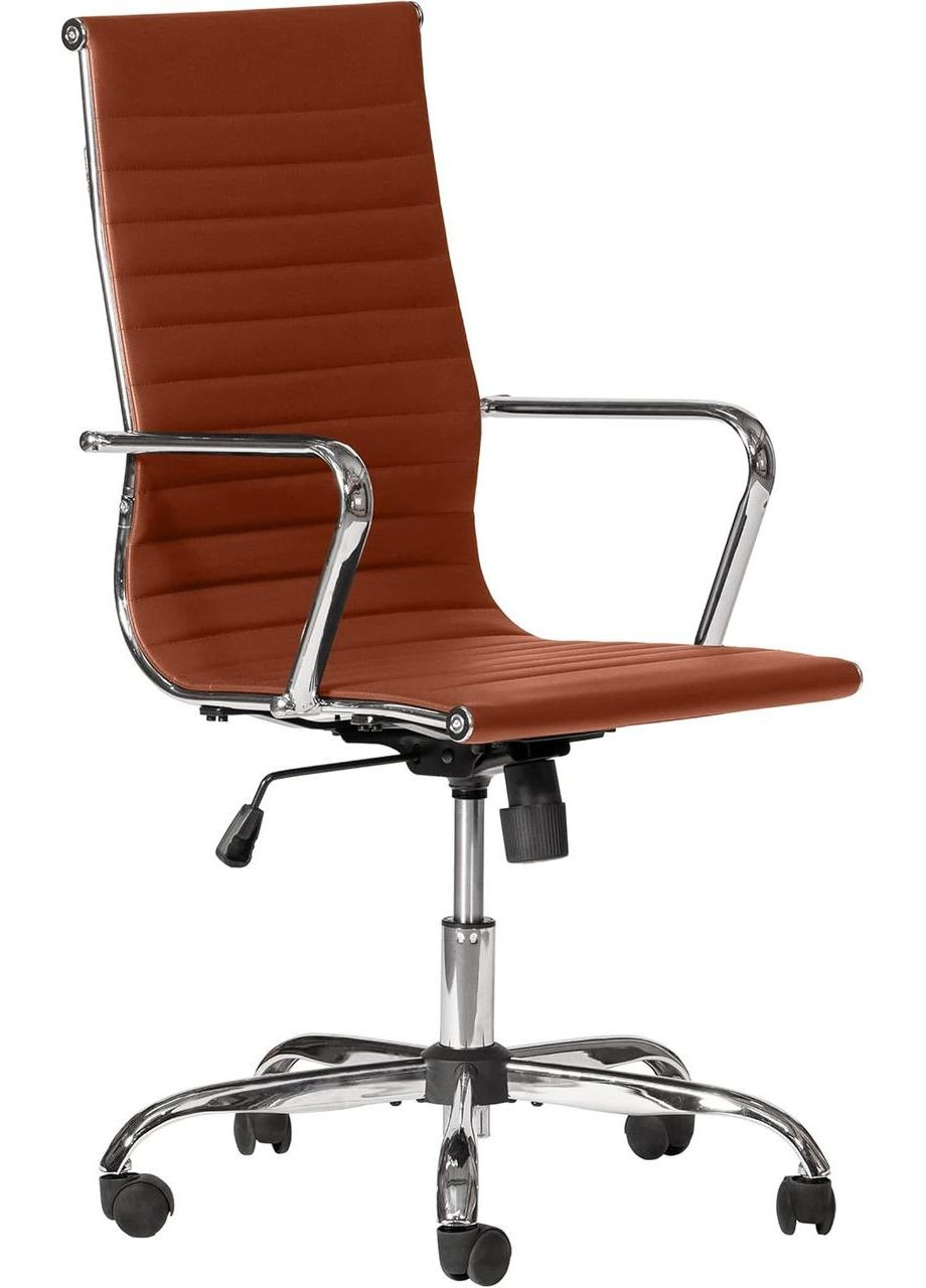 ЭКСКЛЮЗИВНОЕ ВЕРТОВОЕ КРЕСЛО Стильное Exclusiv коричневое офисное кресло No Brand (372977581)