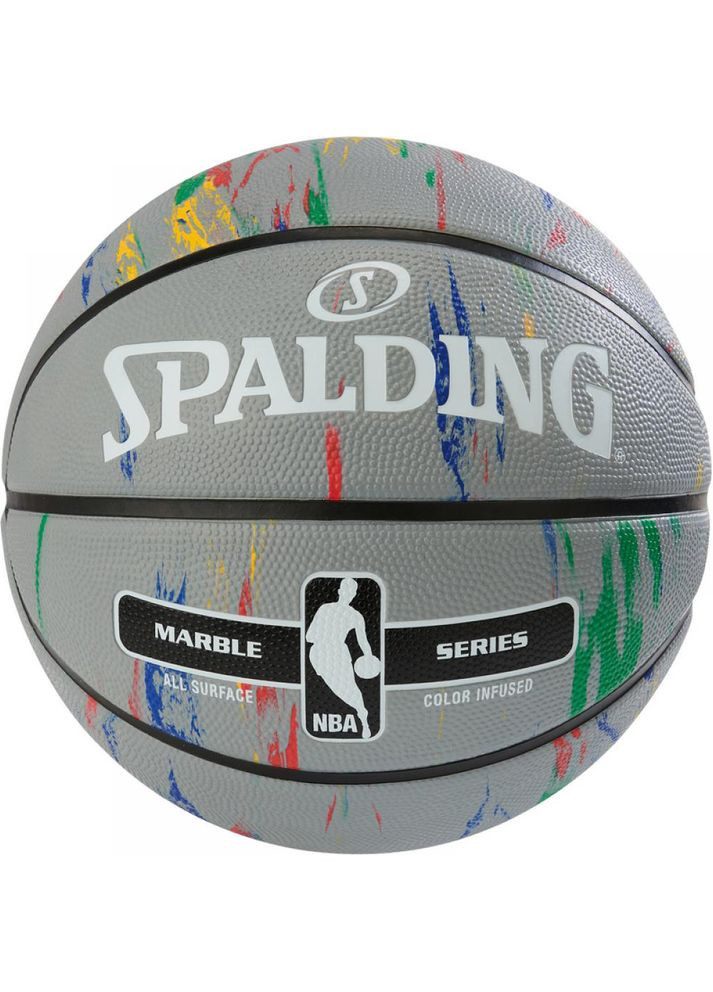 Мяч баскетбольный NBA Marble Outdoor Grey/Multi-Color Size 7 Spalding 3001550100117 (275095058)
