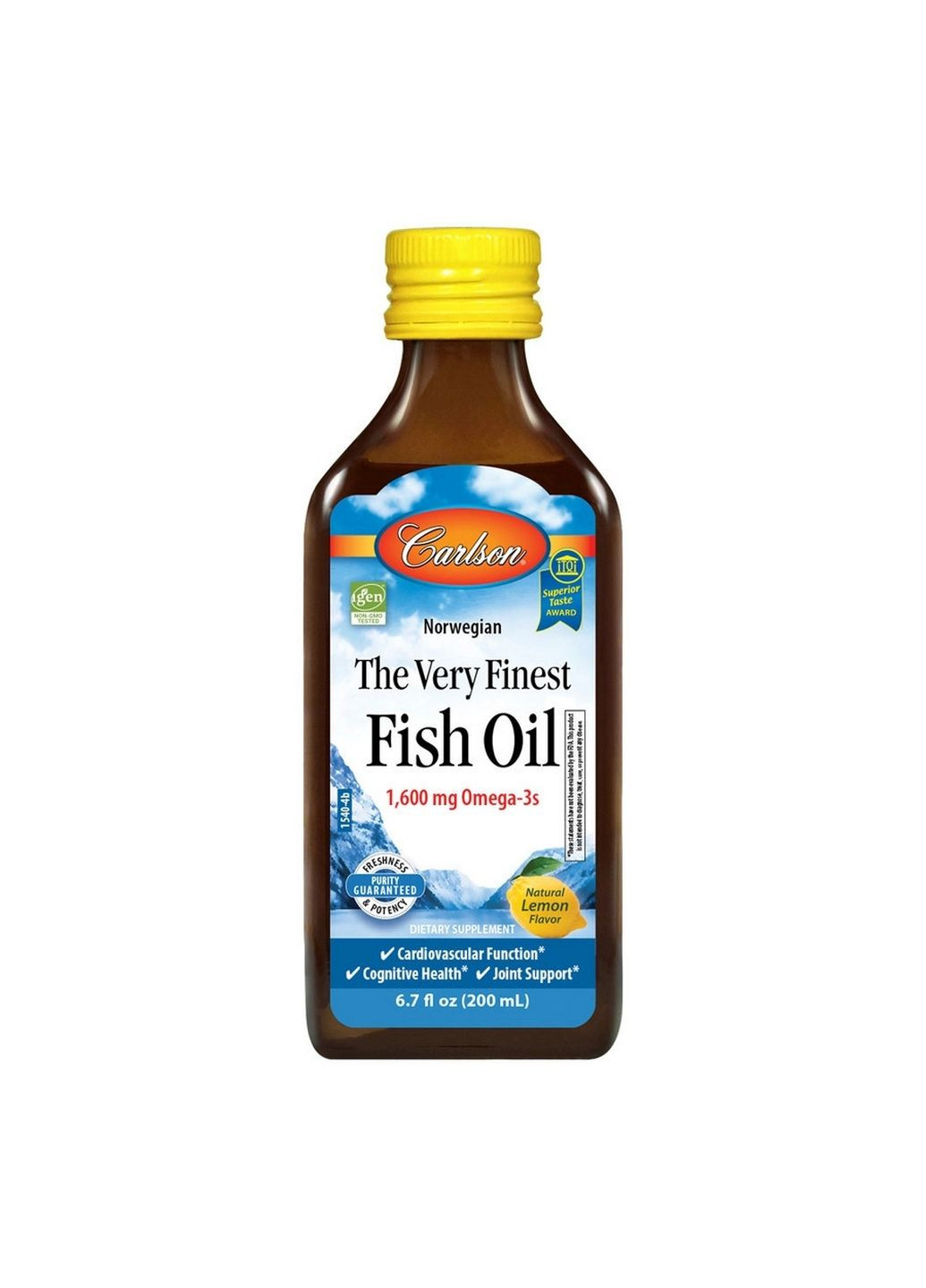 Жирні кислоти The Very Finest Fish Oil, 200 мл Лимон Carlson Labs (294927725)
