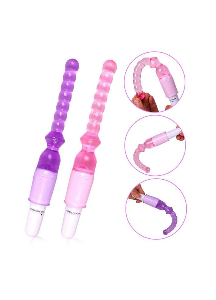 Силіконова анальна пробка з вібрацією зі стимулятором сосків і клітора Рожевий No Brand (340914423)