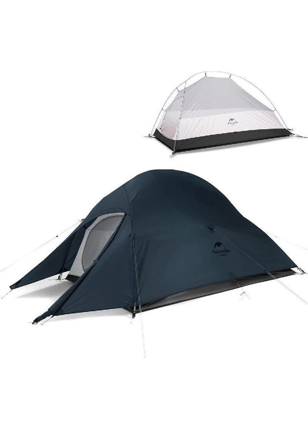 Сверхлегкая одноместная палатка с футпринтом Naturehike Cloud Up 1 Updated NH18T010-T нейлон 20D (Темно-синяя) No Brand (332636527)