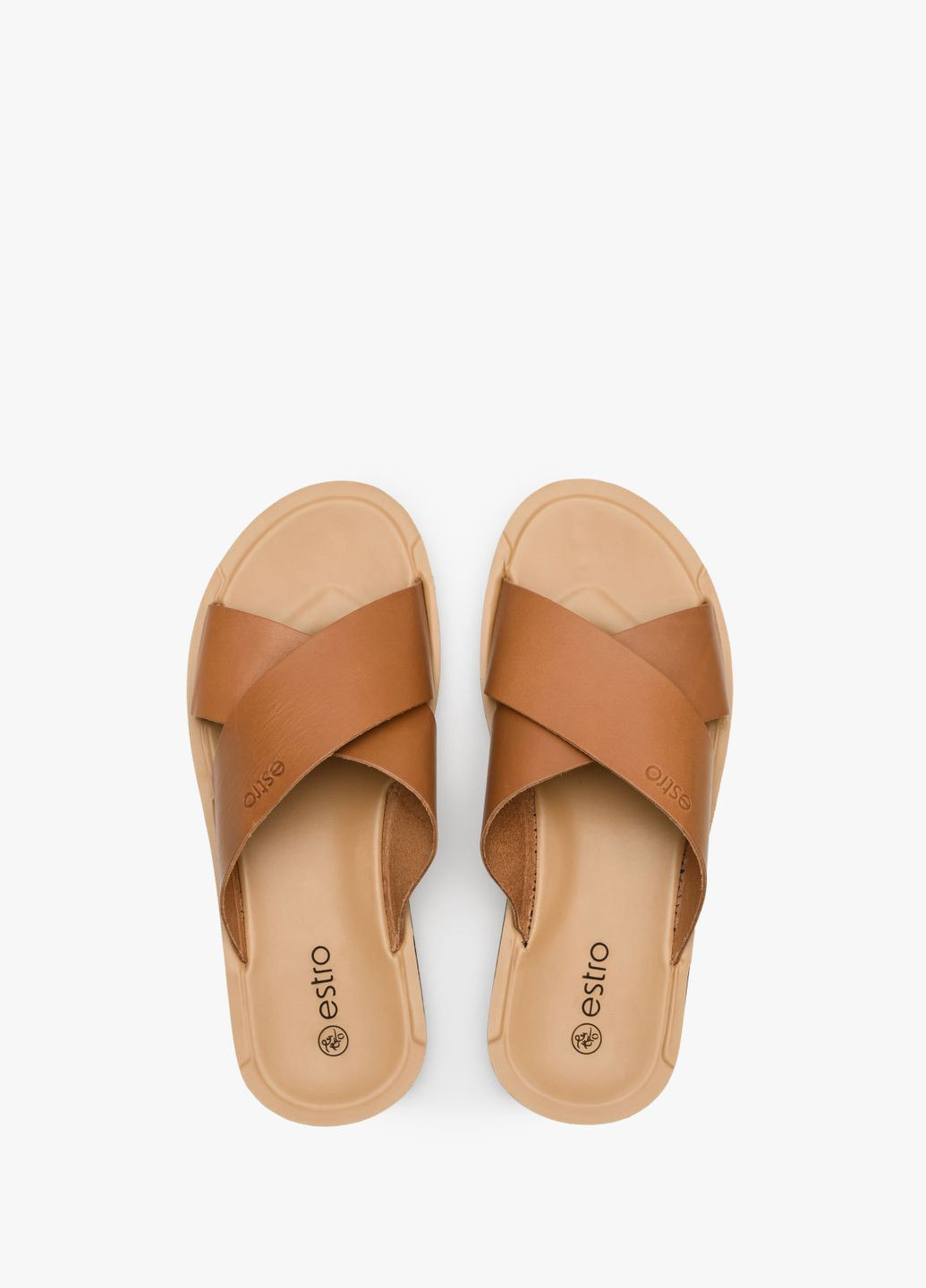 Бежевые шлепанцы, цвет бежевый Estro