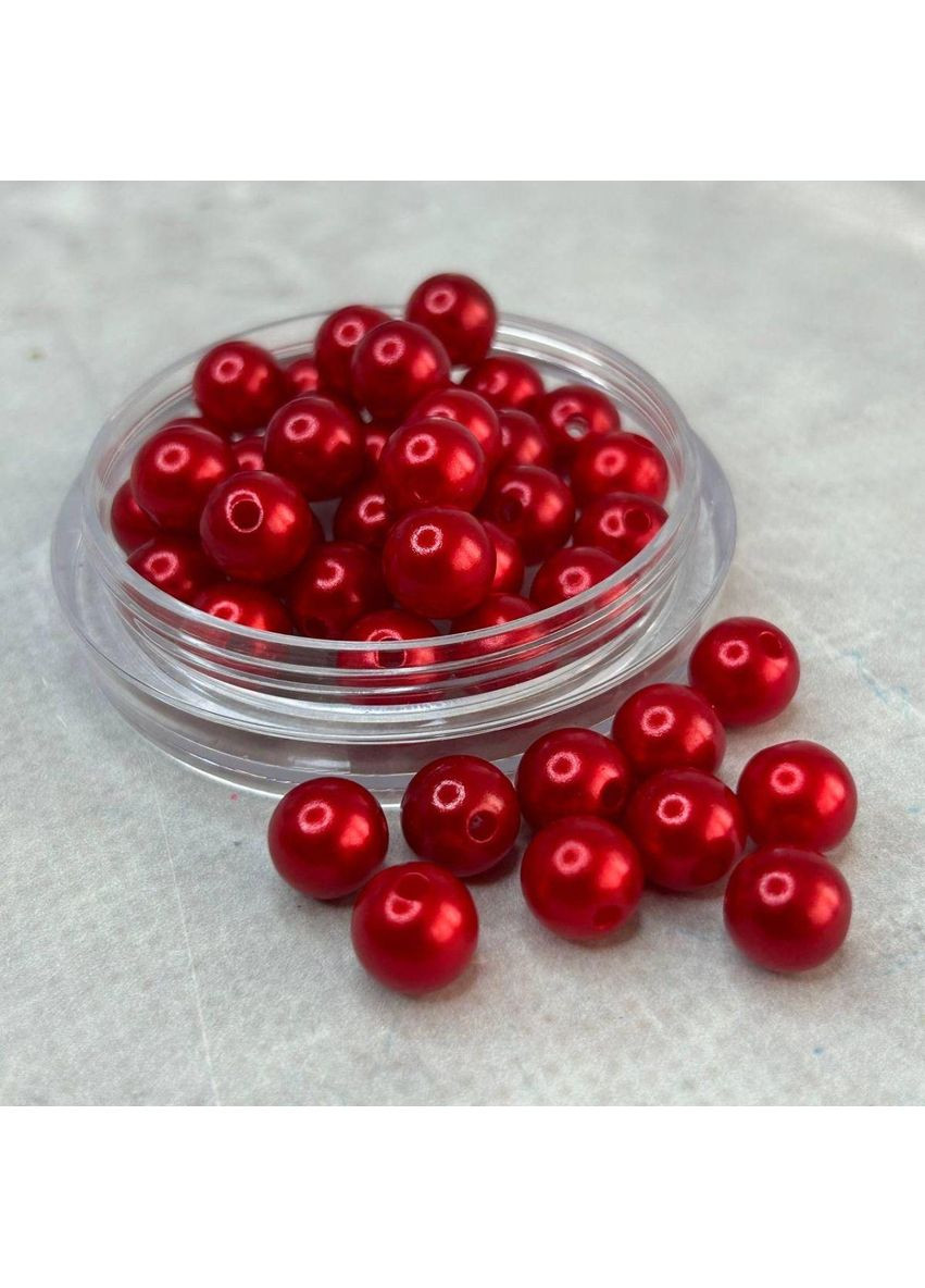 (20 грамм) Бусины пластик Ø10 мм, - Красный перламутр Plus-plus (352744756)