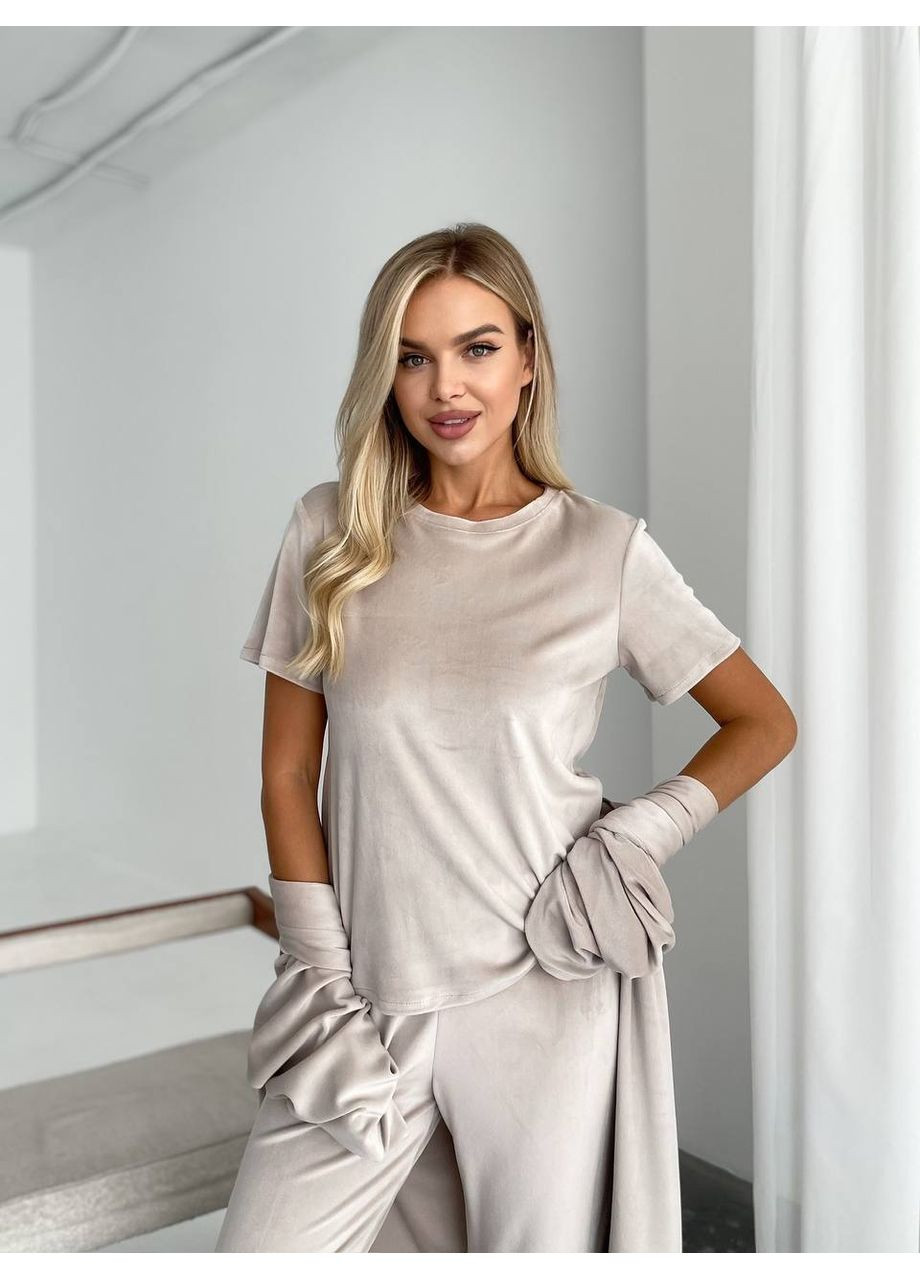 Бежевая всесезон домашний комплект-тройка Garna