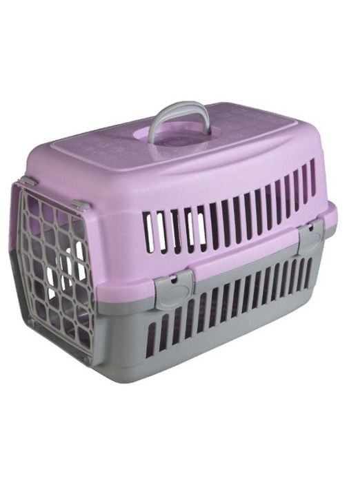 Перенесення для кішок та собак до 15 кг з пластиковими дверима CNR134 (58х42х42 см) сіро-фіолетовий AnimAll (278309795)