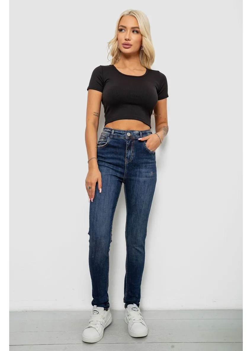 Джинси жіночі однотонні Skinny, колір синій, 244R11989 Ager - (397960829)